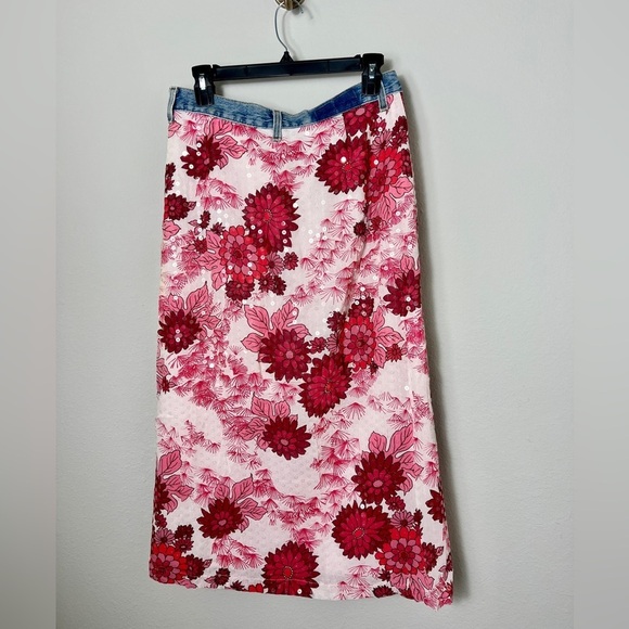 EUC VTG Anthropologie RUTH Sequins Denim Skirt Sz M - Picture 11 of 12